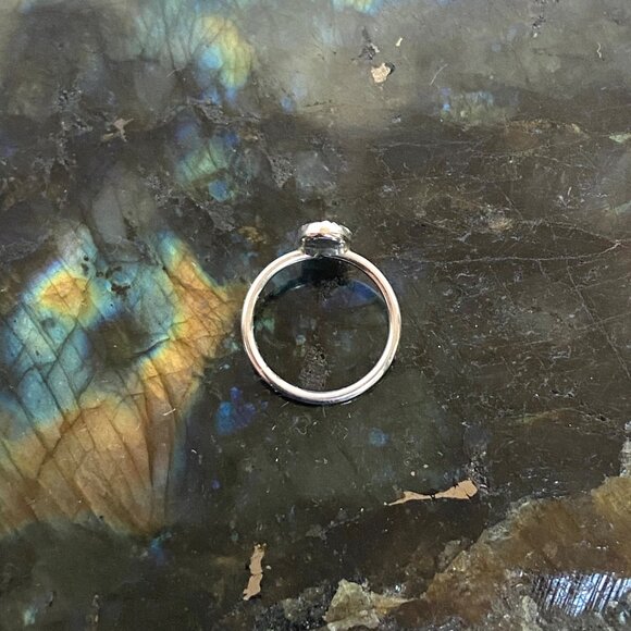 VTG Sterling Silver 925 Tiny Sawtooth Bezel Set Turquoise Baby Child Ring Sz 1 - Picture 7 of 16